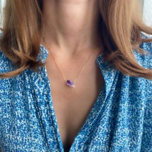 Petite Amethyst Gold Necklace