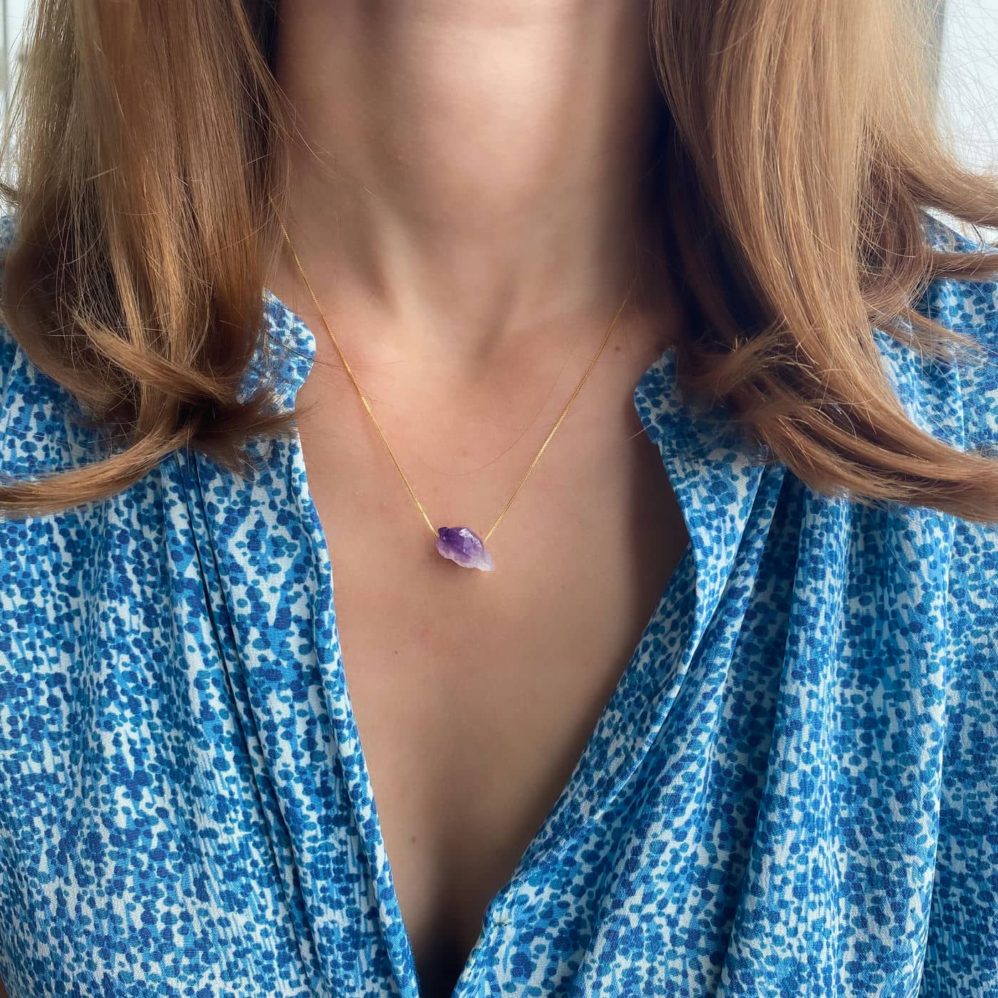Petite Amethyst Gold Necklace