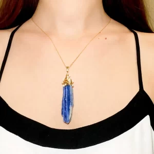 Blue Kyanite Necklace 18K