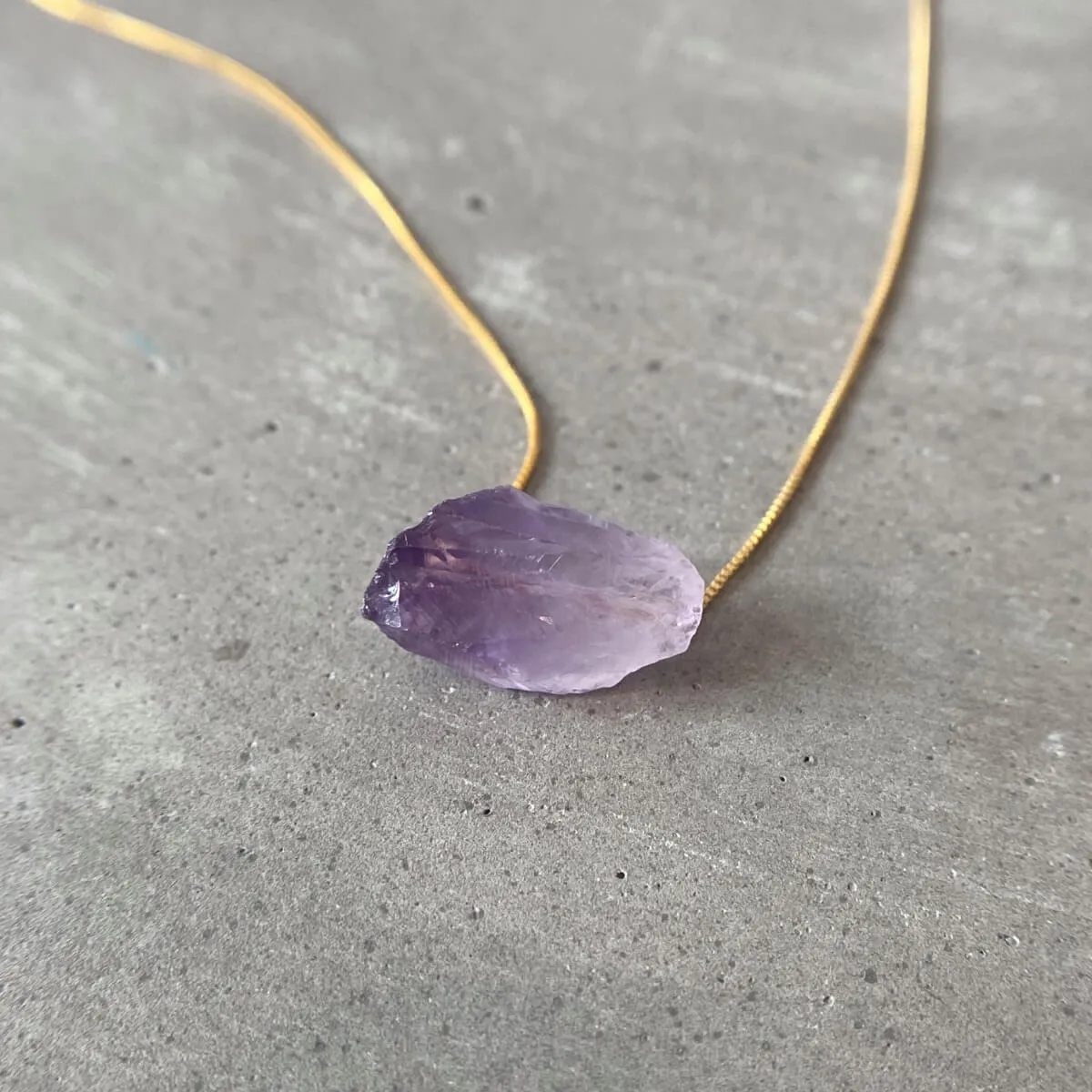 Petite Amethyst Gold Necklace - Image 2